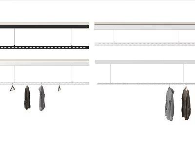 Indoor Clothes Drying Racks With Different Colored Metal Bars And Hanging Clothes 3d model
