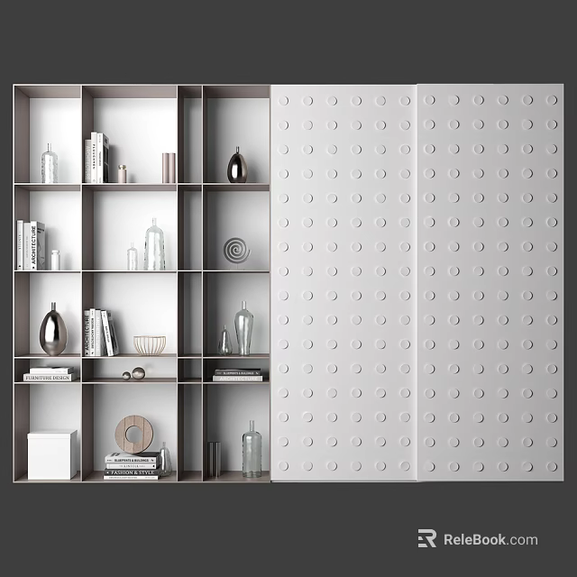 Modern Open Storage Shelf With Multilayer Compartments For Home Decor Display And Organization 3d model 