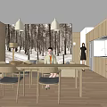 Modern Minimalist Hotel Room With Wooden Screens Flooring And Comfortable Bed Furniture