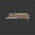 Detached Villa With Red Brick Structure Dark Tiled Roof Windows Balcony And Garden Area