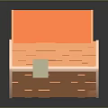 Small House With Orange Tiled Roof Chimney And Red Walls Windows