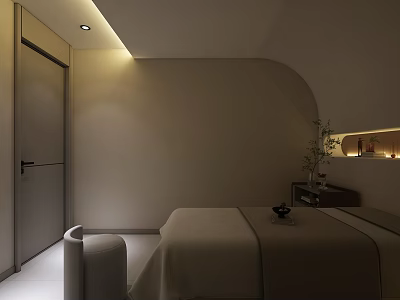 Serene SPA Treatment Space With Minimalist Decor And Soft Lighting 3d model
