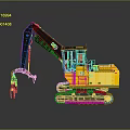 Yellow Tracked Excavator With Black Arm And Claw Construction Functional Vehicle