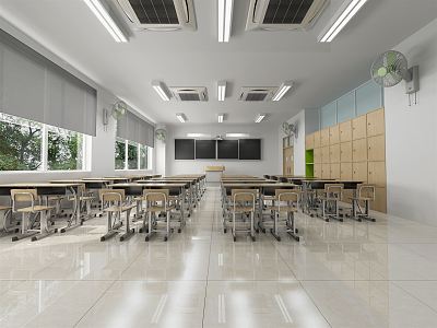 modern classroom 3d model