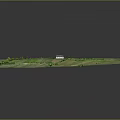Aerial View Of Green Countryside Farmland With Historic Church And Lush Trees