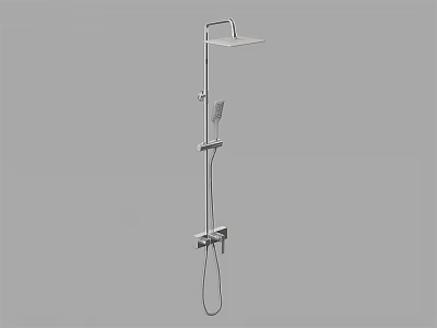 Modern Wall Mounted Stainless Steel Shower System With Rain Head And Handheld Sprayer 3d model