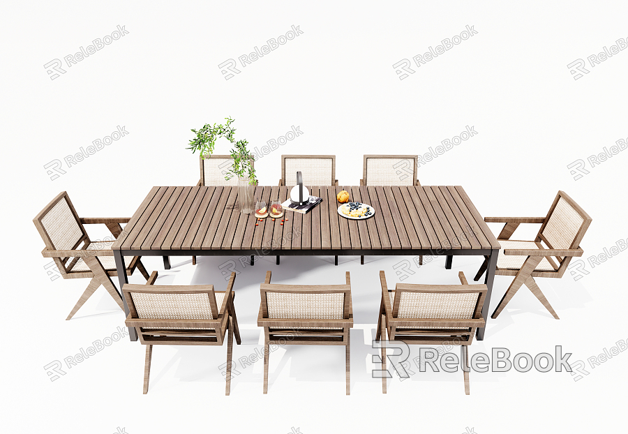 Modern Outdoor Table and Chair Outdoor Leisure Table and Chair Outdoor Dining Table Table and Chair Combination model