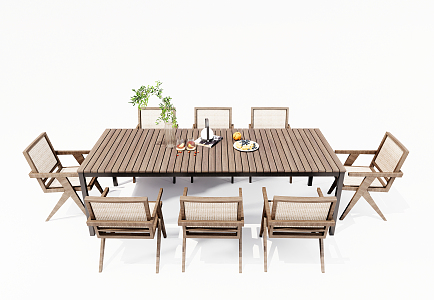 Modern Outdoor Table and Chair Outdoor Leisure Table and Chair Outdoor Dining Table and Chair Combination 3d model