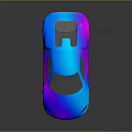 Modern Iridescent Sports Car With Sleek Aerodynamic Design Blue Purple Gradient Finish Sporty Black Wheels