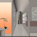 Warm Minimalist Beauty Salon Reception Area With Soft Earthy Tones And Stylish Elegant Interior Design