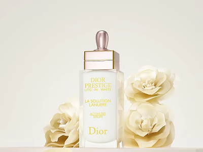 Luxury Perfume Cosmetics Dior Prestige La Micro Huile de Rose with White Roses 3d model
