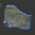 Natural Stone Sculpture with Yellow and Gray Textures on Rough Surface 3d model