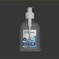 Hand Sanitizer Pump Bottle With 70 Percent Alcohol For Daily Hygiene On Marble Surface