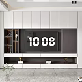 Modern TV Cabinet Design With Open Shelves TV Screen Drawers and Decorative Items