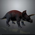 Realistic Triceratops 3D Model With Red Blue Coloration Horns And Frill