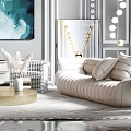 Sofa coffee table combination 3d model