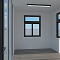 Modern Modular Office Building With Glass Windows And White Gray Exterior