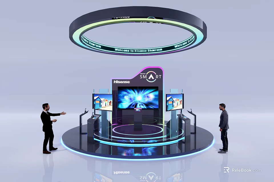 Smart Exhibition Booth Featuring Samsung Interactive Displays And Smart Home Interface 3d model 