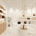 Modern Clothing Store Interior Design With Open Shelves Hanging Racks And Green Plants