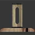 Wooden Desktop Stand With Long Board And Two Frame Structures Black Connectors 3d model