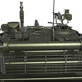 Detailed Modern Military Tank With Green Camouflage Turret Cannon And Tracks