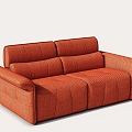 Fabric double sofa leisure sofa 3d model