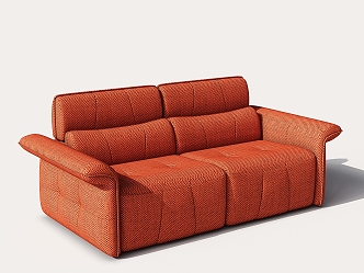 Fabric double sofa leisure sofa 3d model