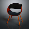 Modern Leisure Chair With Wooden Frame Black Cushioned Seat And Backrest Design