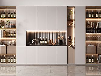 Light Luxury Wine Cabinet 3d model