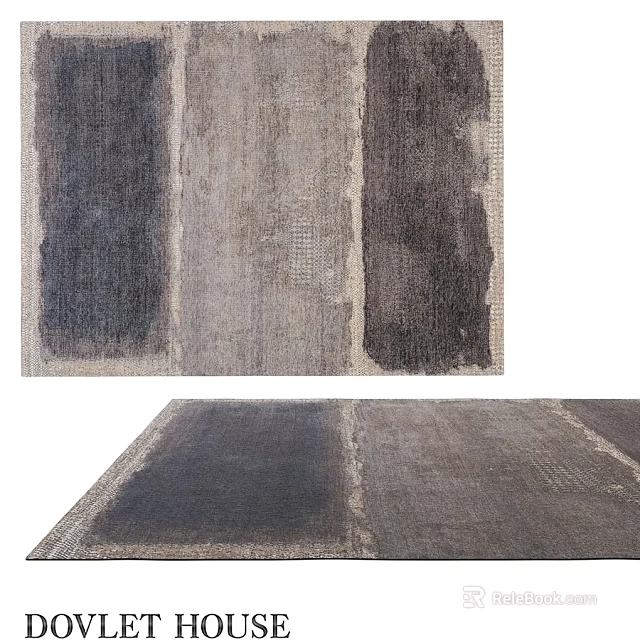 Modern Square Rug With Woven Texture Dark And Light Gray Geometric Pattern 3d model 