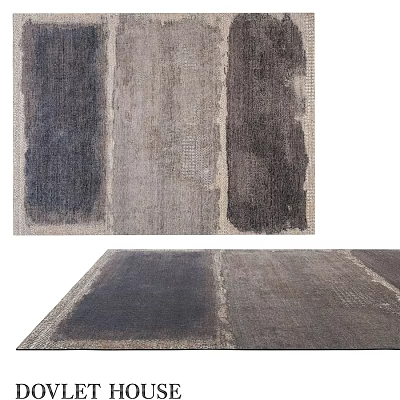 Modern Square Rug With Woven Texture Dark And Light Gray Geometric Pattern 3d model