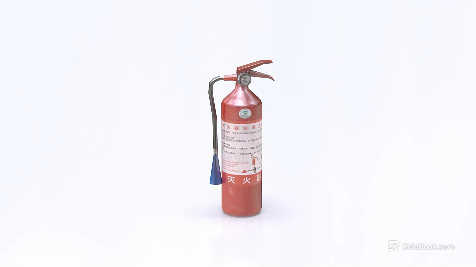 Red Portable Fire Extinguisher Essential Hardware Tool for Home Workplace Safety 3d model 