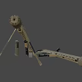 Modern Desert Tan Tactical Rifle with Bipod Scope Magazine and 3D Render Design