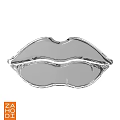 Stylish Modern Silver Lips Shaped Metal Wall Decor For Home Interior Design