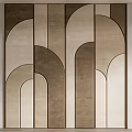 Modern Arched Wall Panel Design With Neutral Tones And Curved Patterns