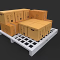 Weapon Storage Boxes Stacked On White Pallet For Logistics Handling