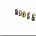 Colorful Milk Cartons With Different Decorative Designs And Vibrant Colors