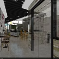 Modern Dessert Shop Interior With Glass Display Cases Assorted Pastries And Green Plant Wall