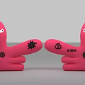 Pink Cartoon Finger Shaped Event Entrance Gate With Eyes And Black Designs