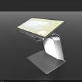 All In One Interactive Touchscreen Device With Blue Interface And Modern Stand