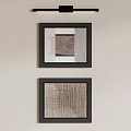 Two Black Framed Decorative Wall Art Pieces With Geometric Textured Patterns 3d model