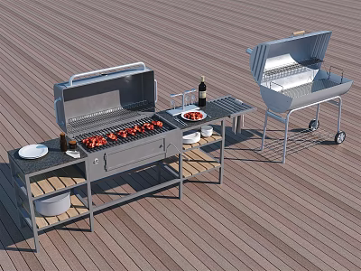 Modern BBQ Grill Barbecue Equipment 3d model
