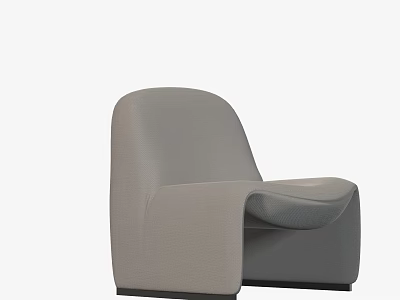 Gray Upholstered Accent Chair with Modern Curved Backrest and Comfortable Seat for Living Room 3d model
