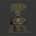 Turret Turntable Railgun Sci-fi Tower Defense Game Tower Defense Sci-fi Turret Game Turret Game Battery 3d model