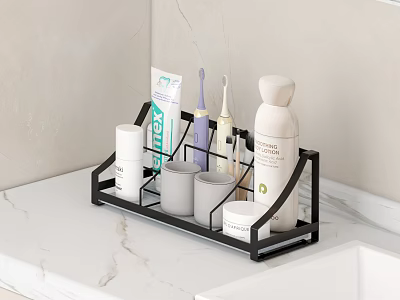Bathroom Countertop Toothbrush Storage Rack Toothpaste Cup Gargle Cup Rack Storage Rack Kitchen Sink Storage Rack Spono Storage Rack 3d model