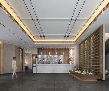 new chinese style sales office sales office reception hall sales office entrance hall sales office secondary hall wash area 3d model