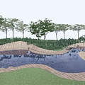 Winding Wooden Walkways With Reflective Water Ponds And Lush Foliage In Garden Design