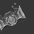 Detailed Silver TIE Fighter Model With Black Wings And Cockpit Design