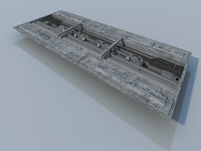 Gray Textured Swing Door Frame with Durable Construction and Clean Design 3d model