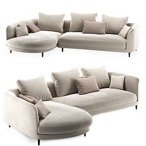 Modern corner sofa modular multiplayer sofa 3d model